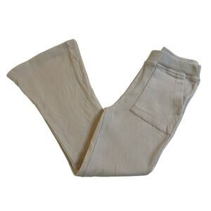 Jessica Simpson Girls Cream Flare Leggings sz 5/6 Pull On Pants Elastic Waist